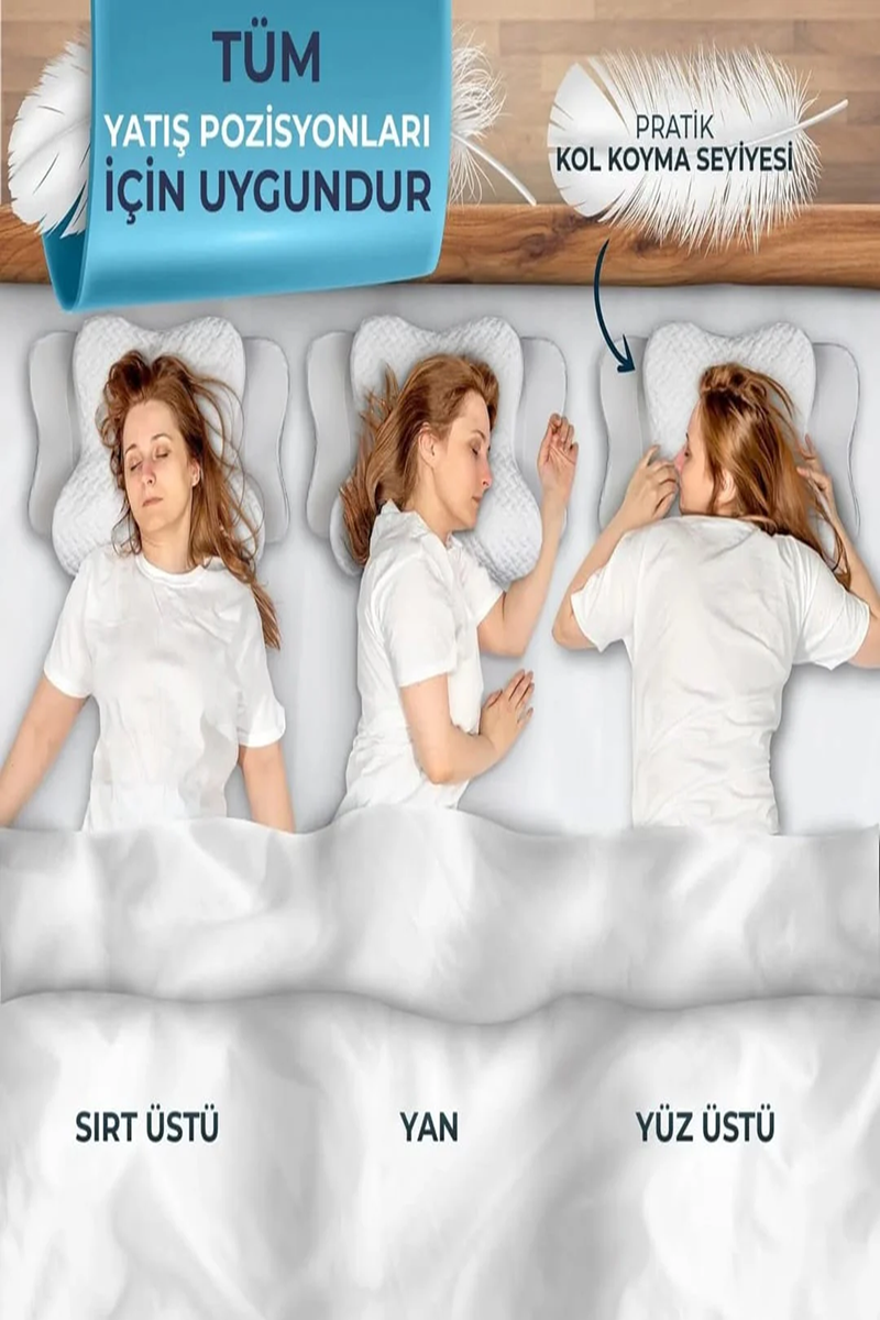 LuniaSleep Ergonomik Yastık – Boyun ve Omurga Desteği ile Kusursuz Uyku