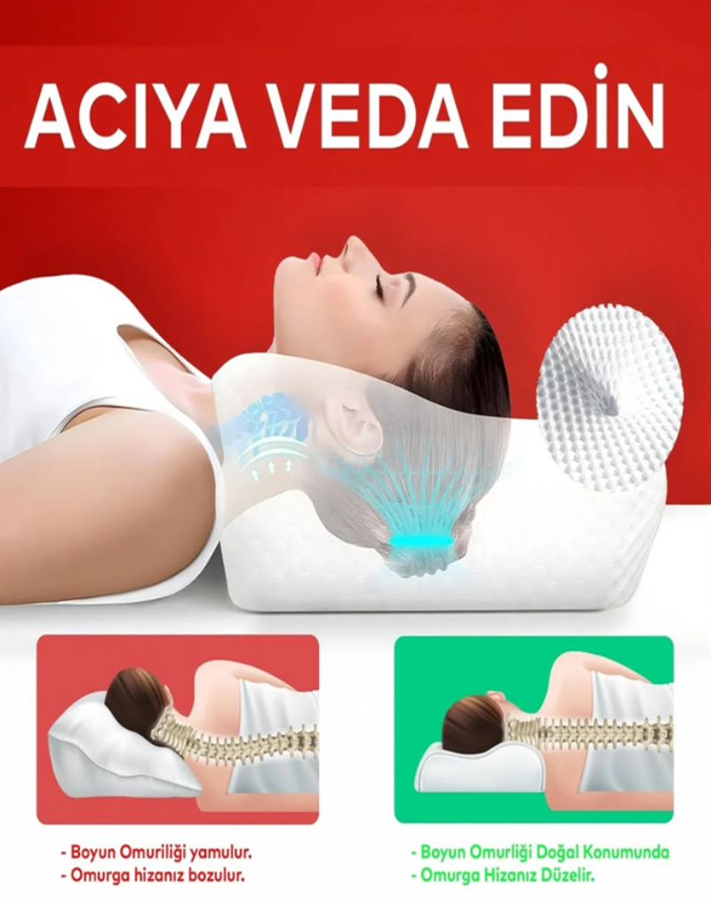 LuniaSleep Ergonomik Yastık – Boyun ve Omurga Desteği ile Kusursuz Uyku